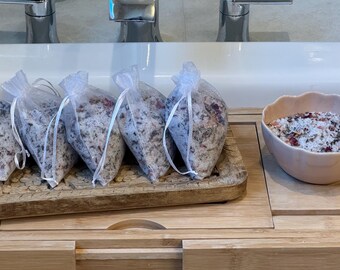 Lavender Rose Tub Tea, Natural Bath Soak, Essential Oil Shower Favors