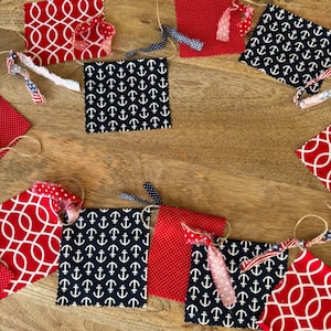 Labor Day Garland / 4th of July, Memorial Day, Labor Day / Americana / Patriotic / Nautical Banner / Red White & Blue Decor