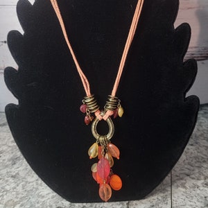 Coldwater Creek leather cord pendant necklace
