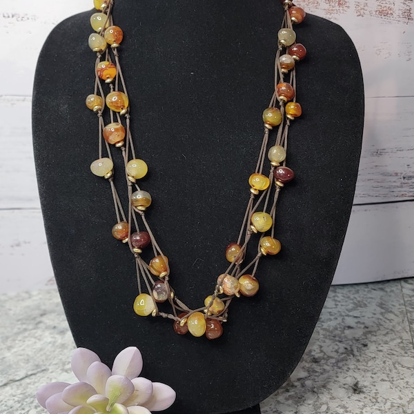 Cookie Lee 2 strand glass beaded necklace
