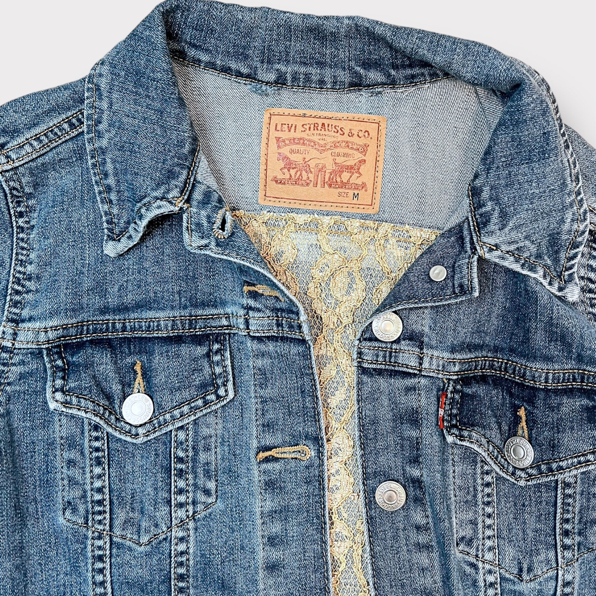 Jean Jacket Rework Denim Embellished Jean Jacket Reworked Jean - Etsy