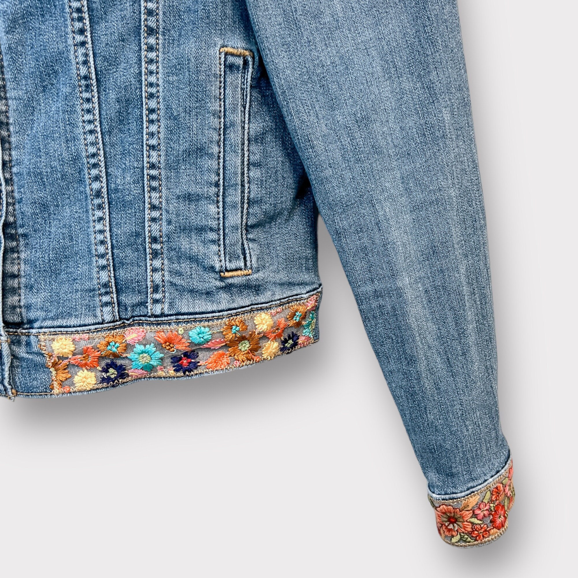 Jean Jacket Rework Denim Embellished Jean Jacket Reworked Jean - Etsy