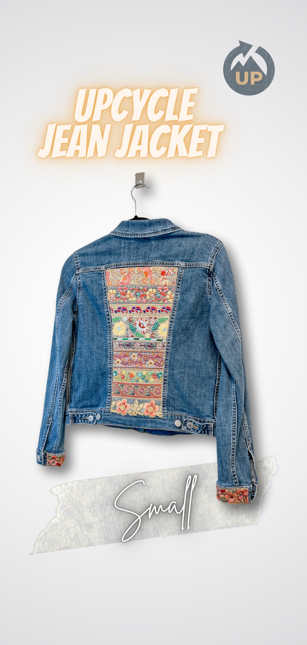 Jean Jacket Rework Denim Embellished Jean Jacket Reworked Jean - Etsy