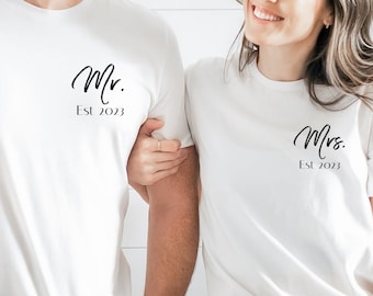 Mr and Mrs 2023 shirts, newelywed tshirt 2023, matching couple mr and Mrs, just married t-shirt, matching couple shirt, 2023 wedding gift