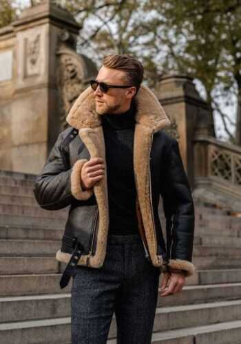 Men Shearling Jacket - Etsy