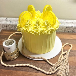 Bolo de limão, bolo de limão, bolo falso, bolo falso, adereço fotográfico, verão, limonada, decoração, limão