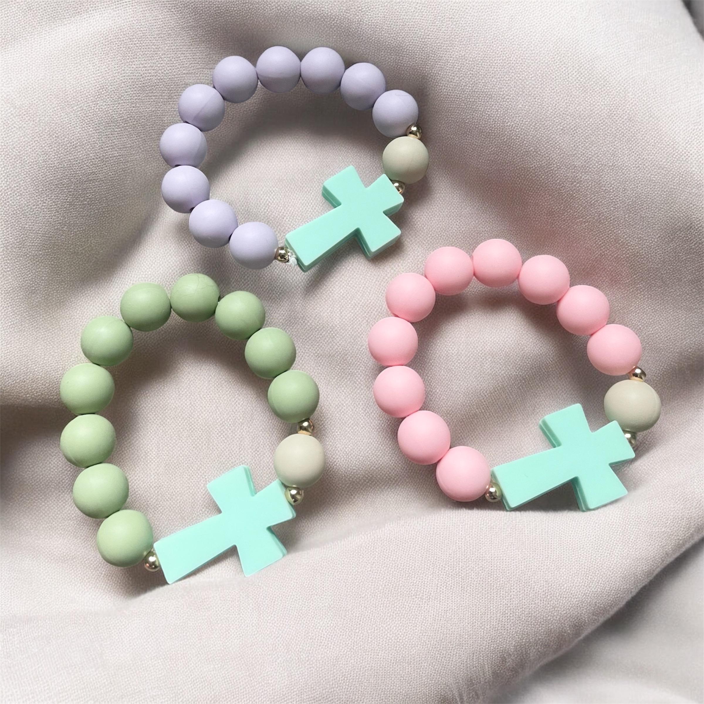 FRCOLOR 5PCS Cross Rubber Bracelets Colorful Silicone Sports Wristbands Stylish Elastic Bands For Team Spirit Family Friendship