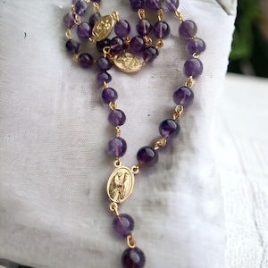 Seven Sorrows of Mary Chaplet with Amethyst Stone