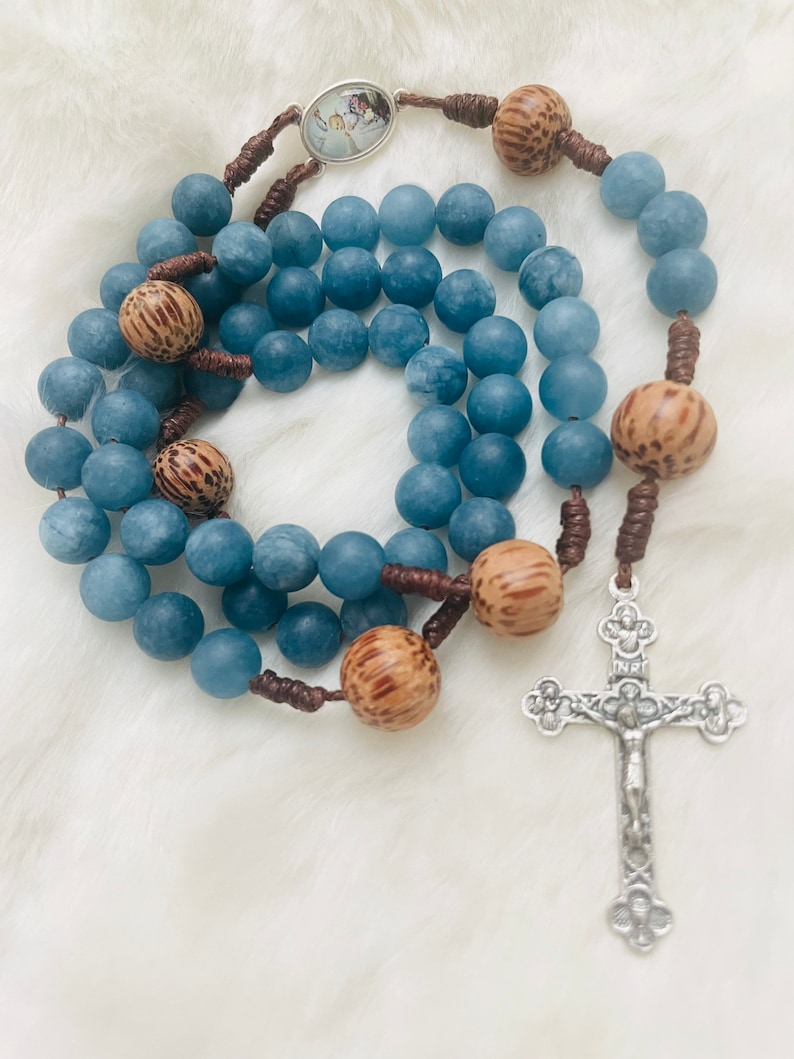 Rosary Baptismal Centerpiece With Pouch Catholic Baptism Gift Etsy