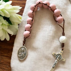St. Therese Sacrifice Beads: One Decade Pocket Rosary, Italian Crucifix