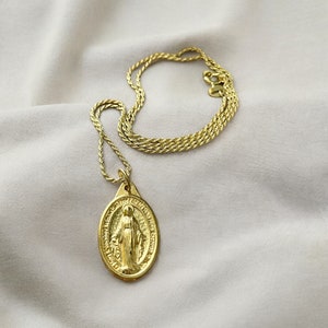 Miraculous Medal Necklace Sterling Silver Chain choice of 1 inch pendant and finish