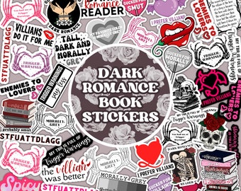 40+ Digitale Dark Romance Reader Aufkleber, druckbare Dark Romance Booktok Aufkleber Bundle, Bösewicht, Romanze, GoodNotes, Kindle Aufkleber