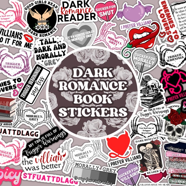 40+ Digital Dark Romance Reader Stickers, Printable Dark Romance Booktok Sticker Bundle, Villain, Romance, GoodNotes, Kindle Stickers