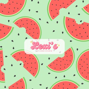 Watermelon Slices Seamless Pattern: Summer Digital Paper (PNG Digital Download)