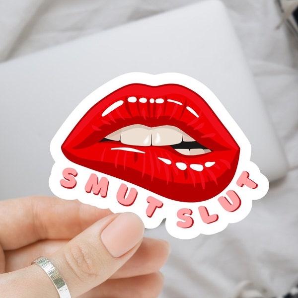 Smut Slut Lips Sticker, Bookish Sticker, Booktok Stickers, Waterproof, Kindle, Laptop, Water Bottle, Spicy, Smut, Romance, Book Lover Gifts