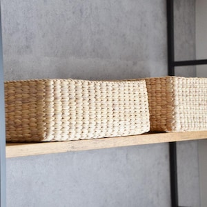 Rectangular Storage Basket – Water Hyacinth, Handwoven, M/L Sizes