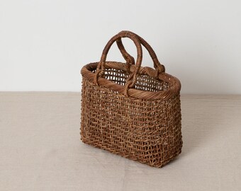 Borsa a mano "Open weave" S, M / Vite Akebi marrone / JPN 311218