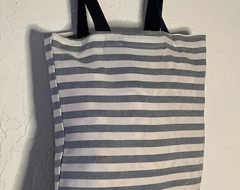 Handmade Stripe Tote Bag - Beach, Grocery, Diaper Bag