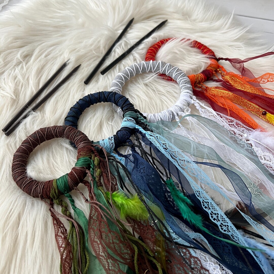 Hair Ring for Dreadlocks elements: Air, Fire, Earth, Water Handmade ...