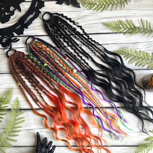 Rastas con lazos para el pelo de Halloween: Elástico de bruja para trenzas