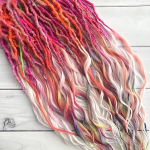 Festival Boho Neon Dread Curls – Ombre Synthetic Extensions