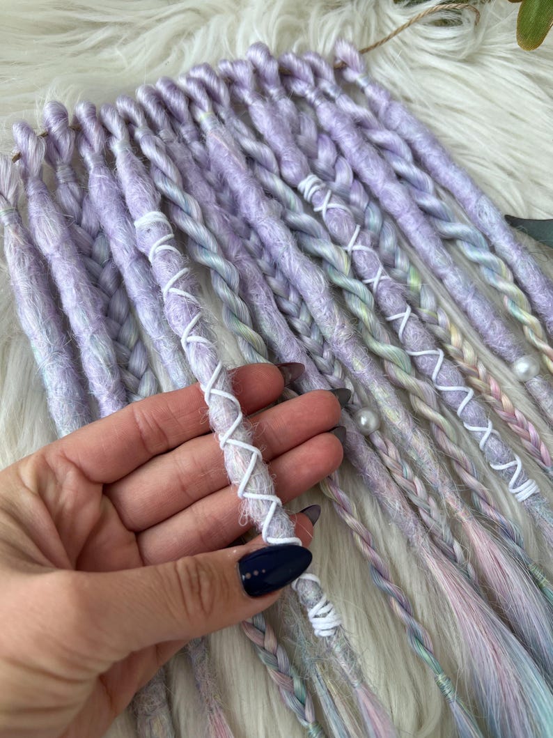 String Dreadlocks Pastel Rainbow Ombre Dreadlocks: Handmade Kanekalon Fairycore Hairstyle ...