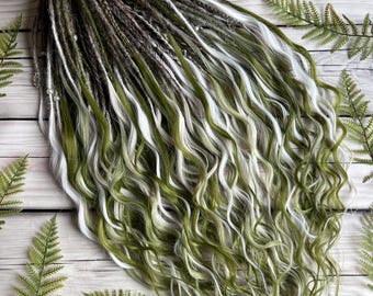 Forest Green Dreadlock Set | Brown Ombre DE SE Synthetic Dreads