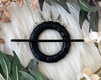 Spiked Faux Leather Hair Ring: Gothic Dreadlock Bun Holder