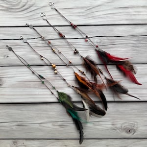 Boho feather hair jewelry set – unique handmade accessories for a free-spirited and mystical style