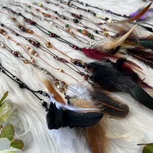 Boho Feather Hair Charm: Beaded Braid or Dreadlock Pendant - Etsy