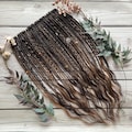Brown Dreadlocks with Beads and Accessories – Handmade Caramel Boho Braids with Loose Ends product logo