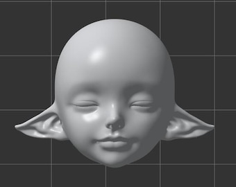 Handmade BJD Face Mold, Ultralight Clay Face Mold, Elf Ear Doll Face Mold, Handmade Gift Mold, BJD Clay Mold, Face Mold with Ears