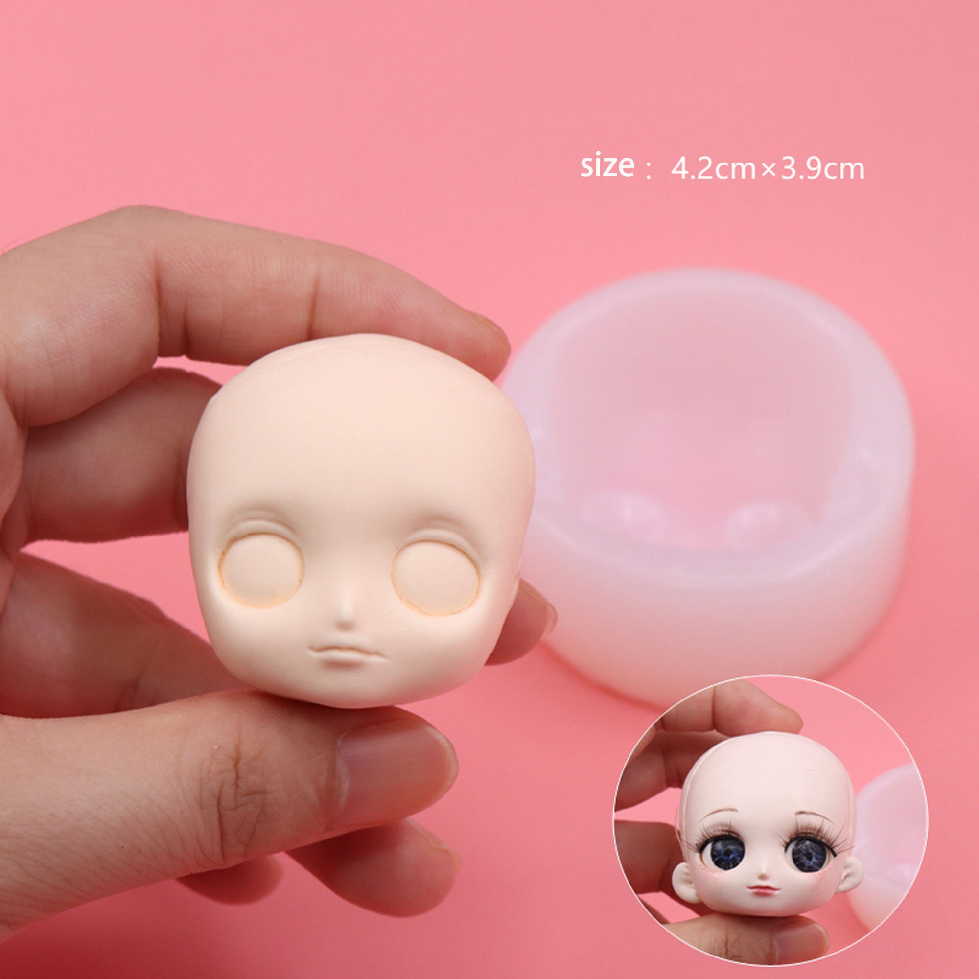 Poly Face Rabbit Rabbit Face Mold, Clay Rabbit Face Mold, Silicone Face Mold, Q Version ...
