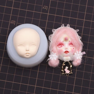 Cute Doll Face Mold, Ultralight Clay Mold, Bjd Doll Head Mold, Giy Doll Clay Face Mold, Handmade Silicone Face Mold