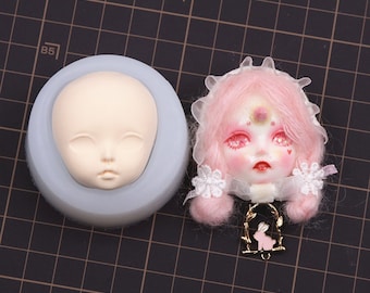 Süße Puppe Gesichtsform, Ultraleichte Tonform, Bjd Doll Head Mold, Giy Doll Clay Gesichtsform, handgemachte Silikon Gesichtsform