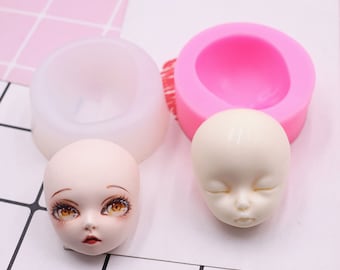 Beauty Face Mold, Silicone Face Mold, Ultralight Clay Face Mold, Human Face Mold, Face Mold, DIY Doll Face Mold
