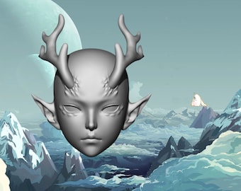 Men's Face Molds, Handmade Face Molds, Ultralight Clay Face Molds, Antler Face Molds, Elf Ear Face Molds, Girl Face Molds, Gifts