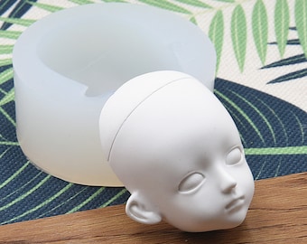 Handmade Bjd Face Mold Drop Glue Mold, Proportional To Bjd Silicone Face,Face Mold Bjd Silicone Q Version Baby Face,Gift For Handmade People