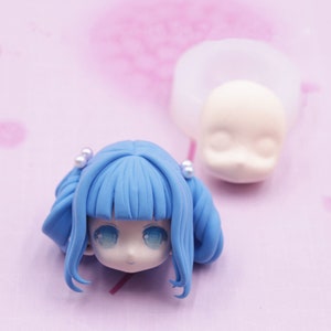 Doll Head Mold, Doll Face, Transparent Silicone Mold, Fondant Craft, Clay Craft, Ultralight Clay Face Mold, Head Mold, Valentine&#39;s Day Gift