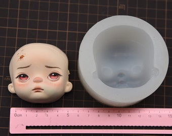 BJD Puppengesicht Mould, Ton Gesicht Mould, Proportional Silikon Gesichtsform, Fondant Gesicht Silikonform, Make-up Übung, Ton Gesichtsform, Tonform