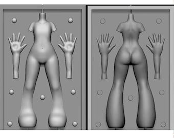 Ultraleichte Tonformen, Puppenkörperformen, Zubehör für weiche Ton-Tonformen, Puppenformen mit großen Füßen, Silikonpuppenformen, komplettes Set an Puppenformen