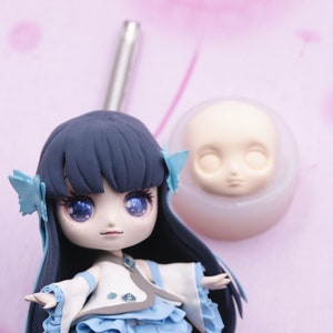 Moule pour le visage en argile fait à la main, moule pour le visage en argile ultraléger, moule pour visage en silicone translucide, moule pour visage de bébé mignon