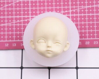BJD Handmade Face Mold Drop Glue Mould, Cute And Cute Girl BJD Baby Face Mould, Handmade Gift Drop Glue Mould, Easy To Clean Glue Drop Mould