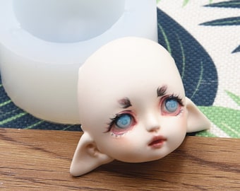 Handgemachte Anime Epoxy Gesichtsform, Ultra Leichte Ton Silikonform, BJD Gesichtsform Handgemachte Geschenkherstellung, Elfe Ohr Gesicht Formen