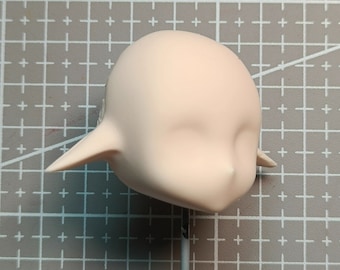Q Version Clay Mold Face Mold, Ultra-light Clay Mold, Soft Clay Fondant Hand-made Doll Head Mold, Pointed Ears Downward, Christmas Gift
