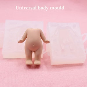 Super Light Clay Polymer Clay Doll Body Mold, Fondant Cute Doll Body Character Mold, Super Clear Clay Cartoon Body Bjd Mold
