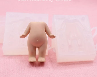 Super leichte Ton Fimo Puppe Körperform, Fondant Niedliche Puppe Körper CharakterForm, Super klare Clay Cartoon Body Bjd Form