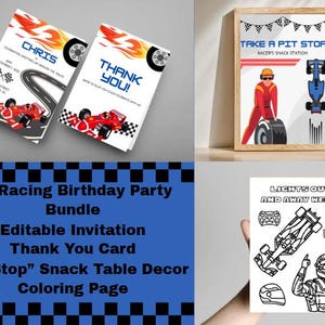 F1 I Racing I Racecar I IndyCar Birthday Party Bundle Instant Download - Invite, Activities, Decor