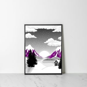 Subtle Ace Flag Landscape Art Print
