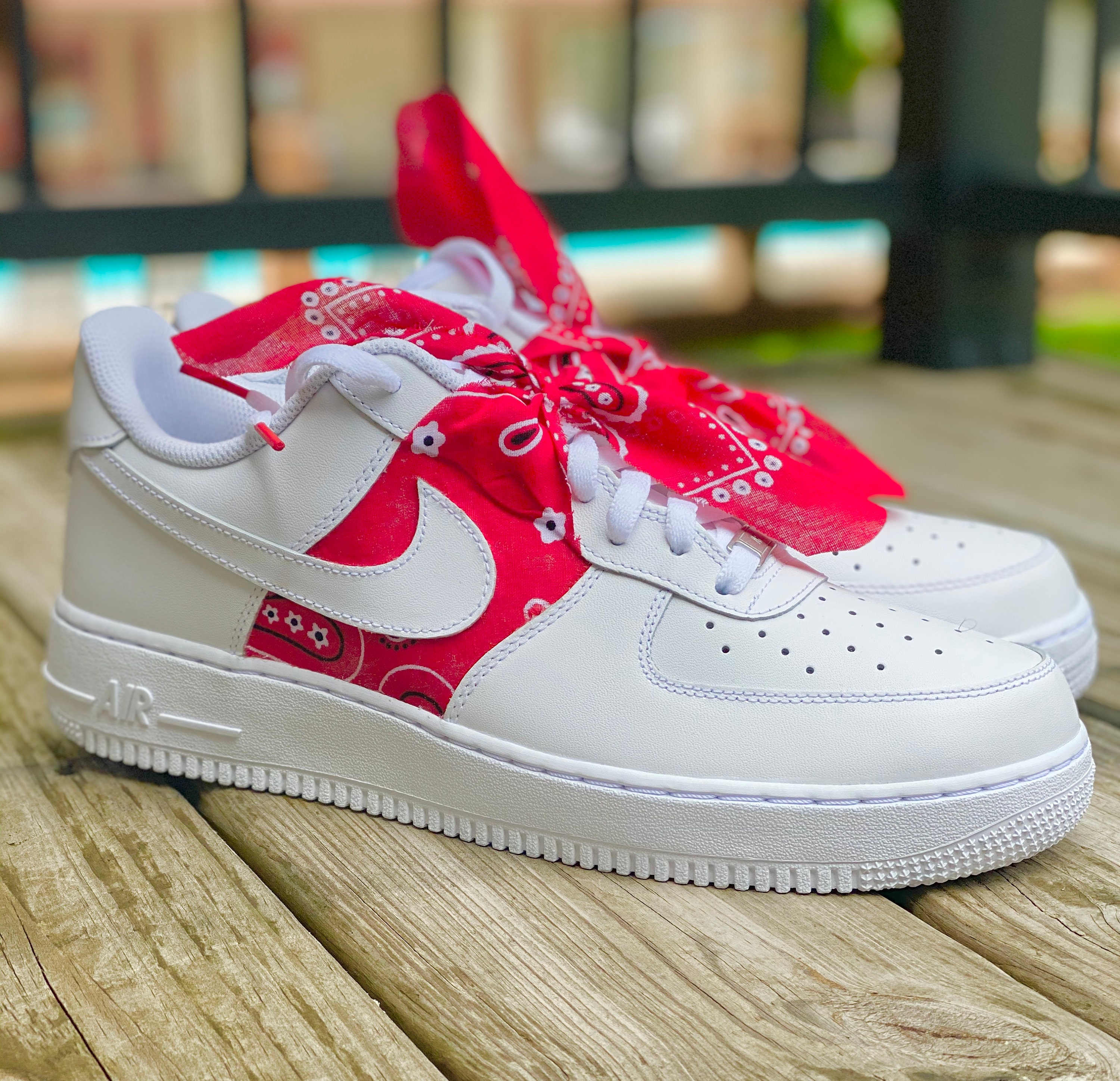 Custom Red Tie Bandana Air Force 1 